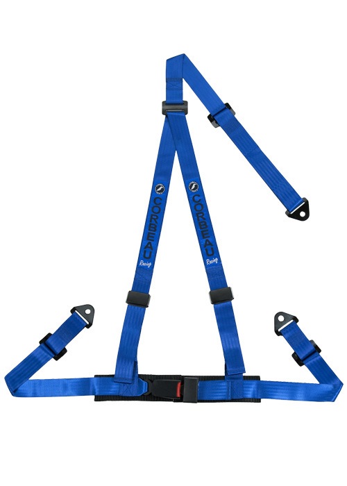 Corbeau 3-Point Bolt In 2" Harness Belts - Blue